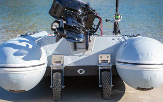 Installed QuickLok Dinghy Wheels to a True Kit Boat for launching