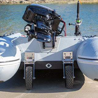 Installed QuickLok Dinghy Wheels to a True Kit Boat for launching