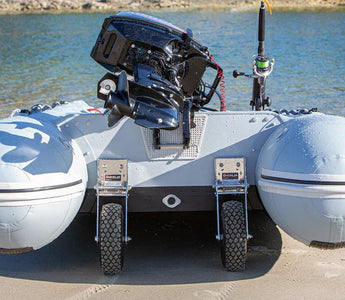 Installed QuickLok Dinghy Wheels to a True Kit Boat for launching