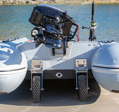 Installed QuickLok Dinghy Wheels to a True Kit Boat for launching