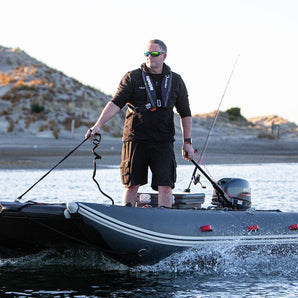inflatable catamaran landing craft - True Kit Discovery - stand up stability